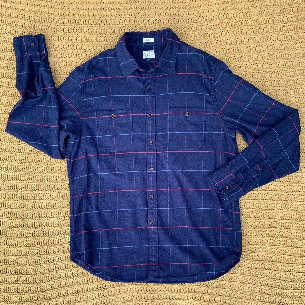 J. Crew Blue Plaid Button Down Shirt